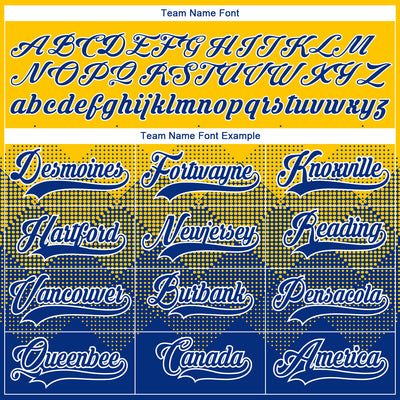 Custom Yellow Royal-White 3D Pattern Gradient Square Shapes Hockey Lace Neck Jersey