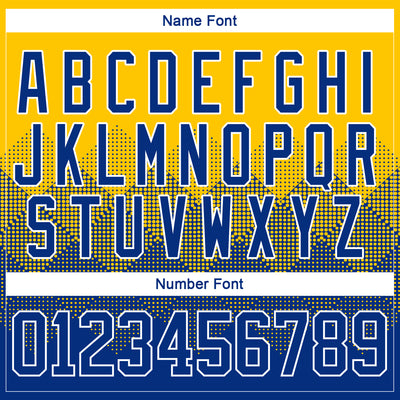 Custom Yellow Royal-White 3D Pattern Gradient Square Shapes Hockey Lace Neck Jersey