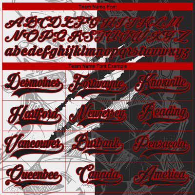 Custom Black White-Red 3D Pattern Gradient Fashion Scratch Hockey Lace Neck Jersey