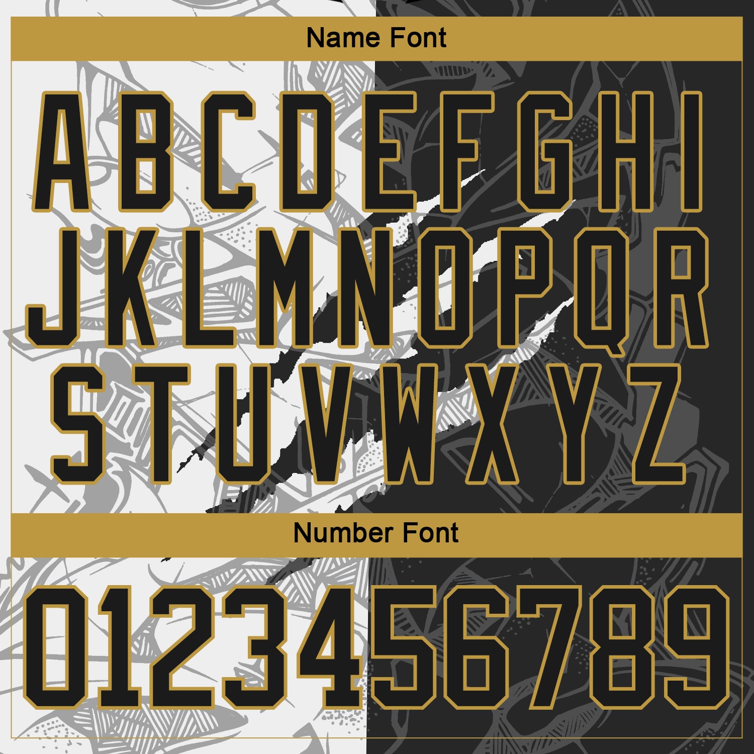 Custom Black White-Old Gold 3D Pattern Gradient Fashion Scratch Hockey Lace Neck Jersey