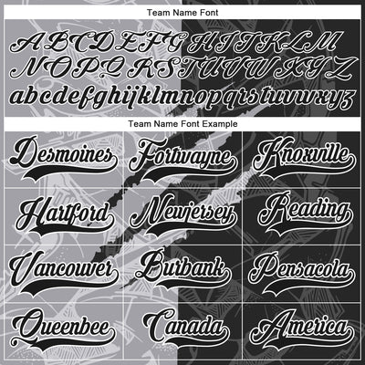 Custom Black Gray-White 3D Pattern Gradient Fashion Scratch Hockey Lace Neck Jersey