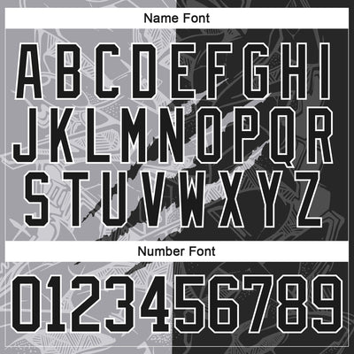 Custom Black Gray-White 3D Pattern Gradient Fashion Scratch Hockey Lace Neck Jersey