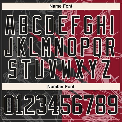 Custom Black Crimson-Cream 3D Pattern Gradient Fashion Scratch Hockey Lace Neck Jersey