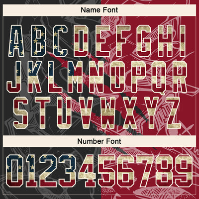 Custom Black Vintage USA Flag Crimson-Cream 3D Pattern Gradient Fashion Scratch Hockey Lace Neck Jersey