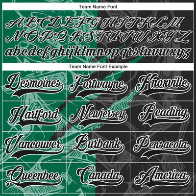 Custom Black Kelly Green-White 3D Pattern Gradient Fashion Scratch Hockey Lace Neck Jersey