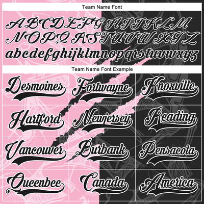 Custom Black Light Pink-White 3D Pattern Gradient Fashion Scratch Hockey Lace Neck Jersey