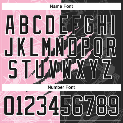 Custom Black Light Pink-White 3D Pattern Gradient Fashion Scratch Hockey Lace Neck Jersey