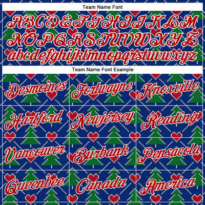 Custom Stitched Royal Red-White 3D Christmas Plaid Sports Pullover Sweatshirt Hoodie