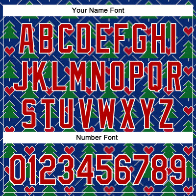 Custom Stitched Royal Red-White 3D Christmas Plaid Sports Pullover Sweatshirt Hoodie