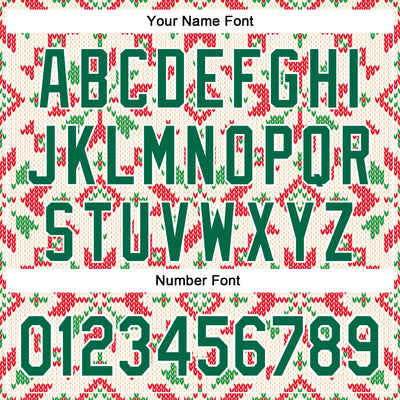 Custom Stitched City Cream Kelly Green-White 3D Christmas Sports Pullover Sweatshirt Hoodie