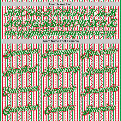 Custom Stitched White Grass Green-Red 3D Christmas Stripe Sports Pullover Sweatshirt Hoodie