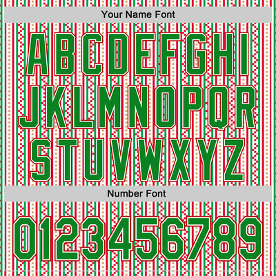 Custom Stitched White Grass Green-Red 3D Christmas Stripe Sports Pullover Sweatshirt Hoodie