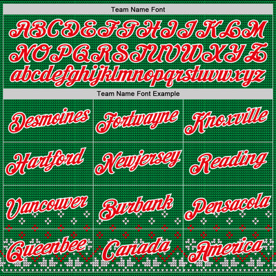 Custom Stitched Green Red-White 3D Christmas Sports Pullover Sweatshirt Hoodie