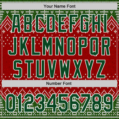 Custom Stitched Red Green-White 3D Christmas Ugly Sweater Sports Pullover Sweatshirt Hoodie