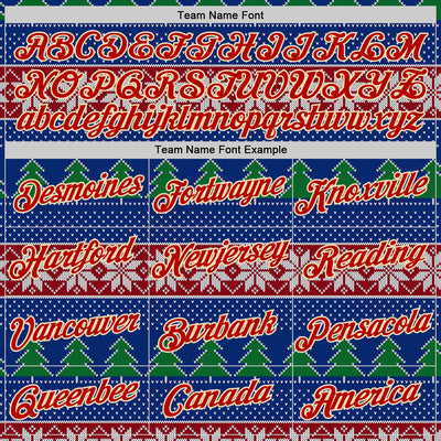 Custom Stitched Royal Red-Cream 3D Christmas Ugly Sweater Sports Pullover Sweatshirt Hoodie
