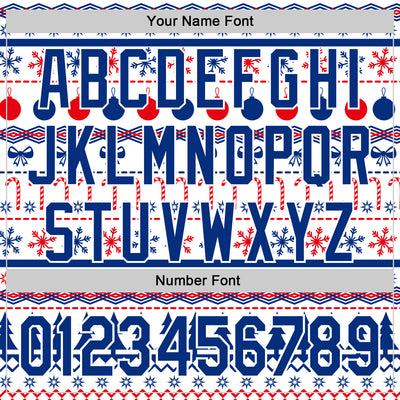 Custom Stitched Royal Royal-White 3D Christmas Ugly Sweater Sports Pullover Sweatshirt Hoodie