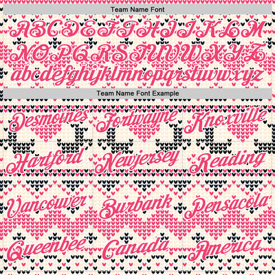 Custom Stitched White Neon Pink-White 3D Christmas Ugly Sweater Sports Pullover Sweatshirt Hoodie