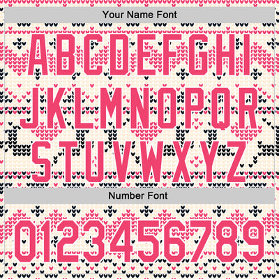 Custom Stitched White Neon Pink-White 3D Christmas Ugly Sweater Sports Pullover Sweatshirt Hoodie