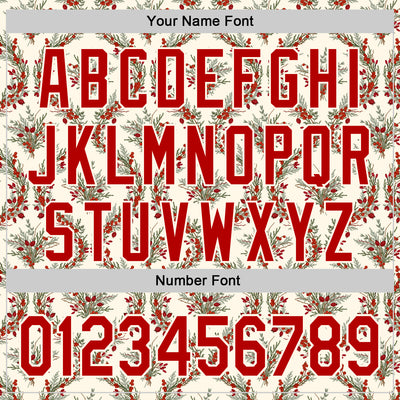 Custom Stitched Cream Red-Cream 3D Christmas Damask Floral Sports Pullover Sweatshirt Hoodie