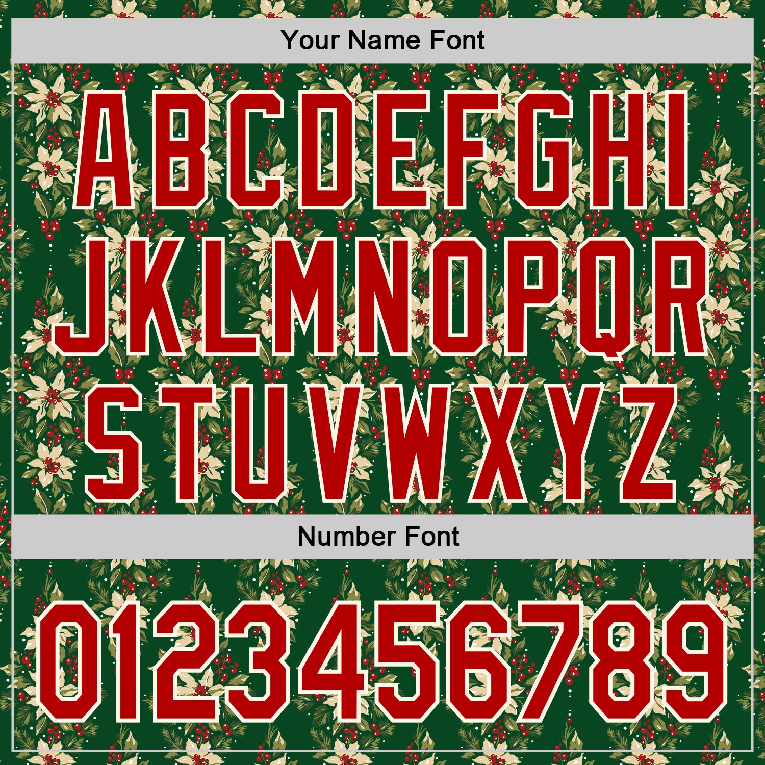 Custom Stitched Green Red-Cream 3D Christmas Floral Sports Pullover Sweatshirt Hoodie