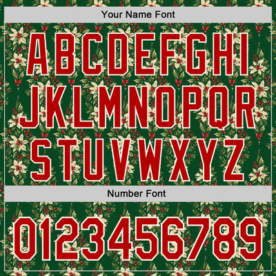 Custom Stitched Green Red-Cream 3D Christmas Floral Sports Pullover Sweatshirt Hoodie