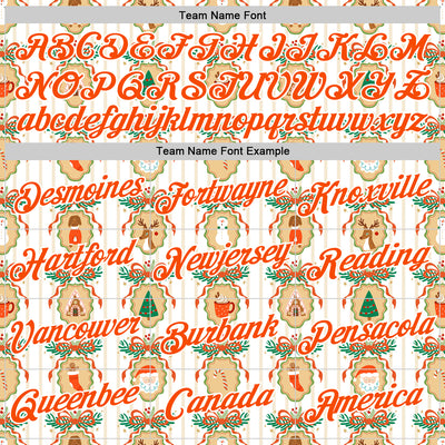 Custom Stitched White Orange-White 3D Christmas Sports Pullover Sweatshirt Hoodie