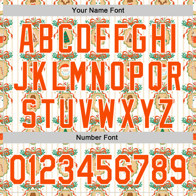 Custom Stitched White Orange-White 3D Christmas Sports Pullover Sweatshirt Hoodie