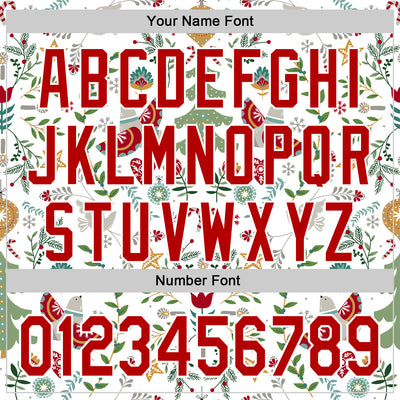 Custom Stitched White Red-White 3D Christmas Floral Sports Pullover Sweatshirt Hoodie