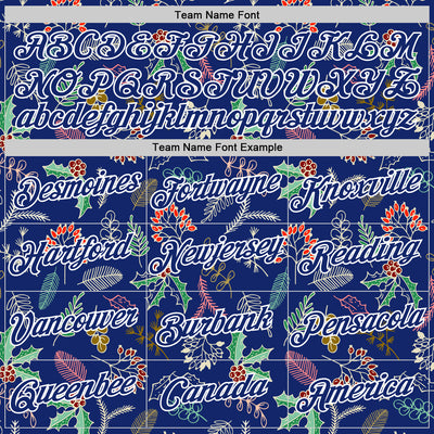 Custom Stitched Royal Royal-White 3D Christmas Sports Pullover Sweatshirt Hoodie