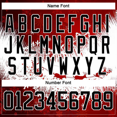 Custom Red Black-White 3D Christmas Reindeer Hockey Lace Neck Jersey