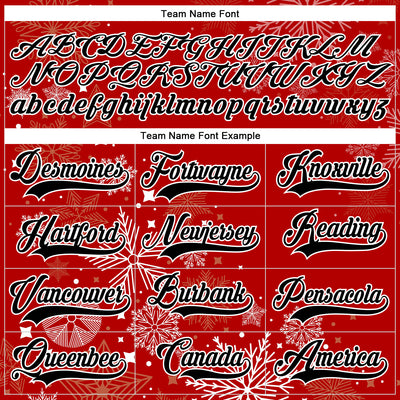 Custom Red Black-White 3D Christmas Hockey Lace Neck Jersey