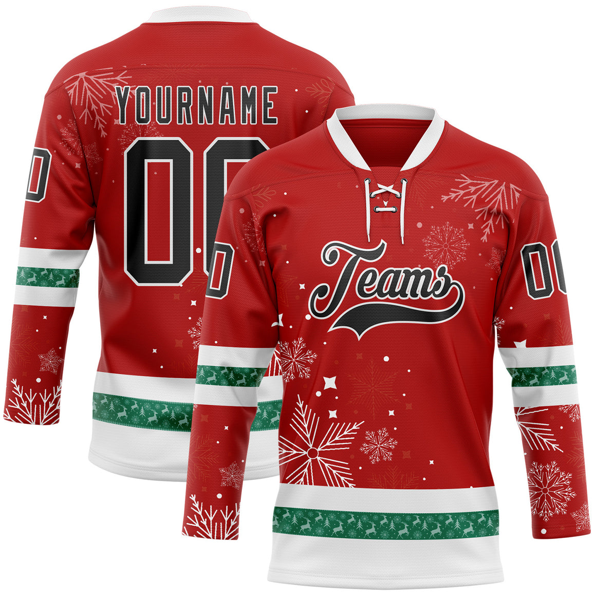 3D Christmas Ugly Sweater Hockey 1120