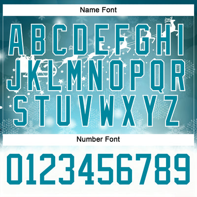 Custom Teal Teal-White 3D Christmas Reindeer Hockey Lace Neck Jersey