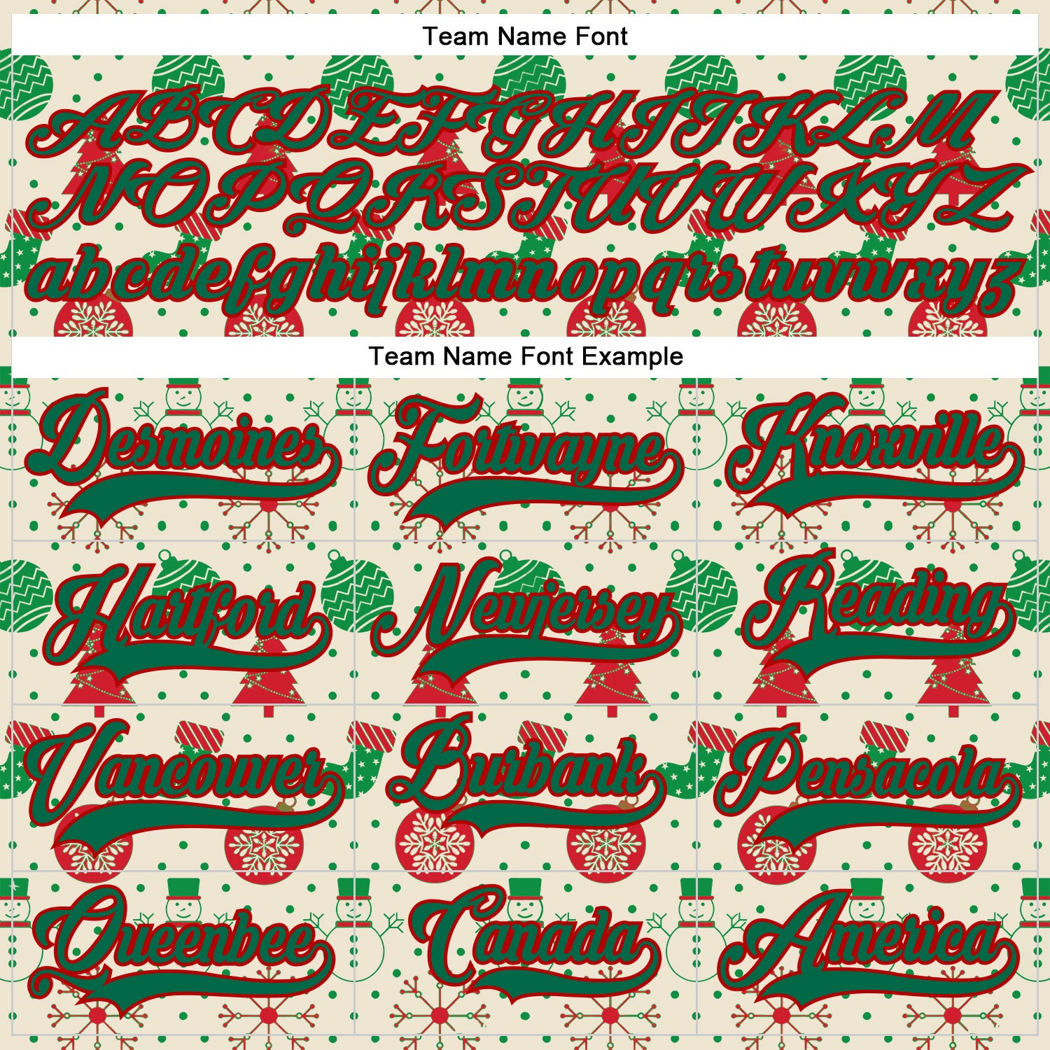 Custom Cream Kelly Green-Red 3D Christmas Hockey Lace Neck Jersey