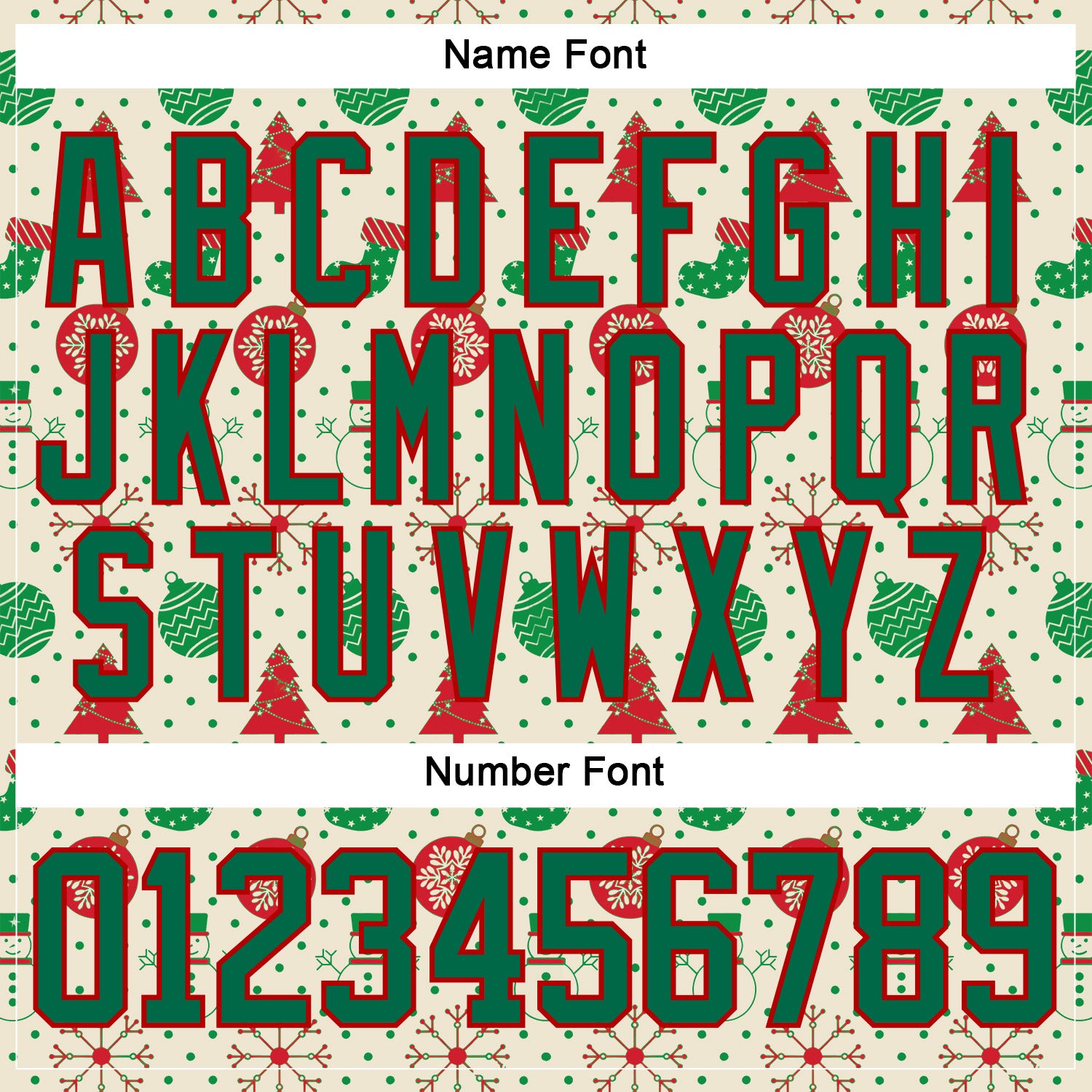 Custom Cream Kelly Green-Red 3D Christmas Hockey Lace Neck Jersey