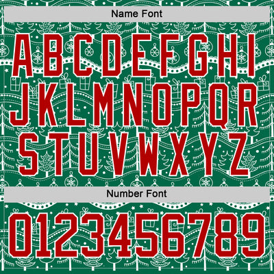 Custom Kelly Green Red-White 3D Christmas Hockey Lace Neck Jersey