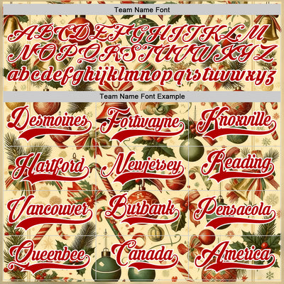 Custom Red Red-White 3D Christmas Hockey Lace Neck Jersey