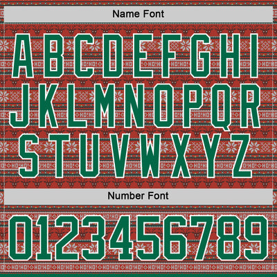 Custom Red Kelly Green-White 3D Christmas Ugly Sweater Hockey Lace Neck Jersey