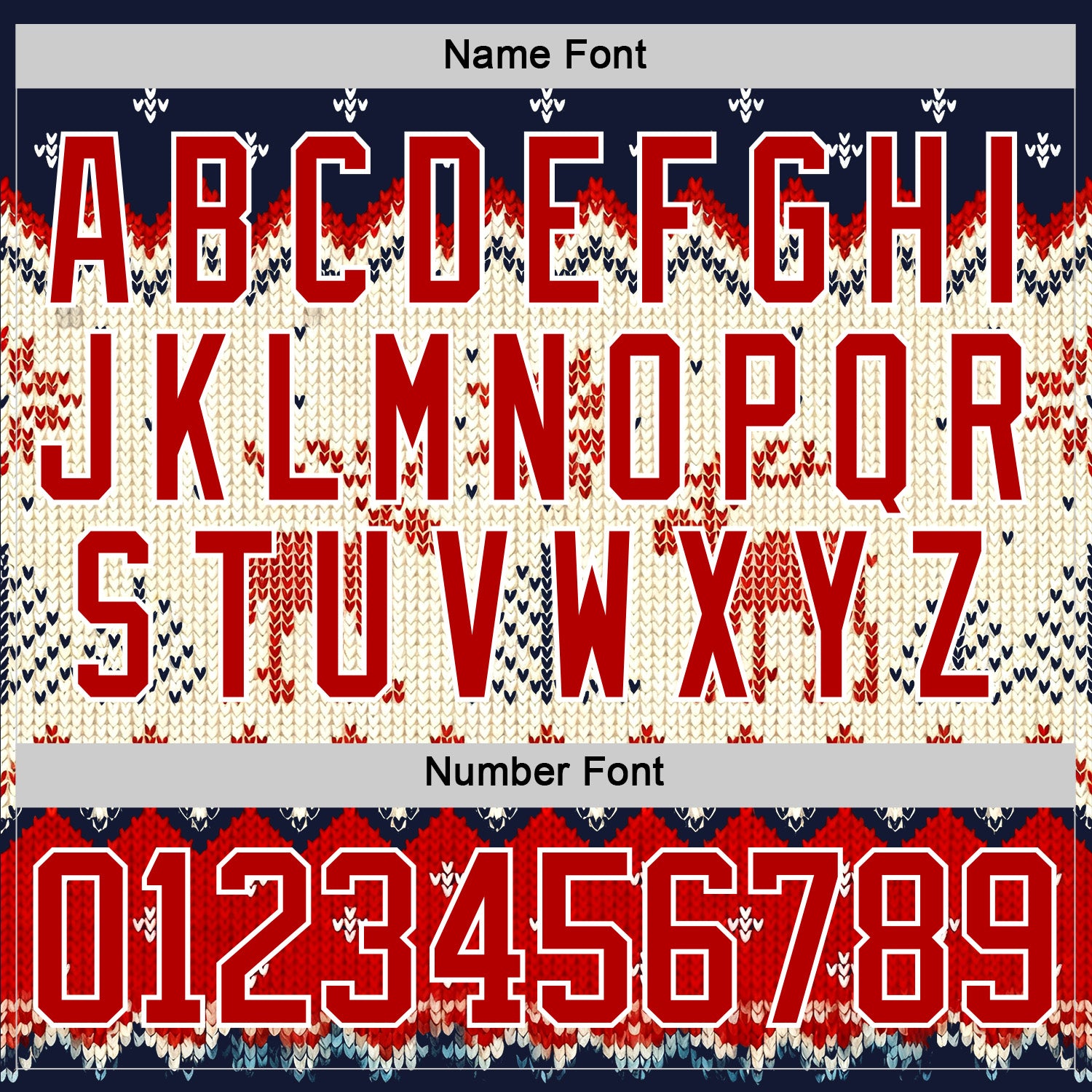 Custom Navy Red-White 3D Christmas Ugly Sweater Hockey Lace Neck Jersey