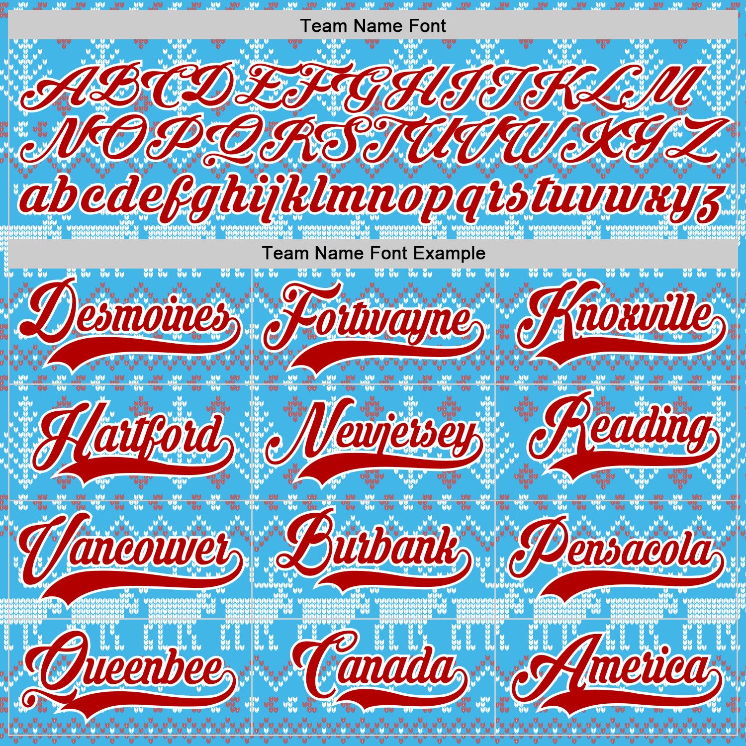 Custom Sky Blue Red-White 3D Christmas Ugly Sweater Hockey Lace Neck Jersey