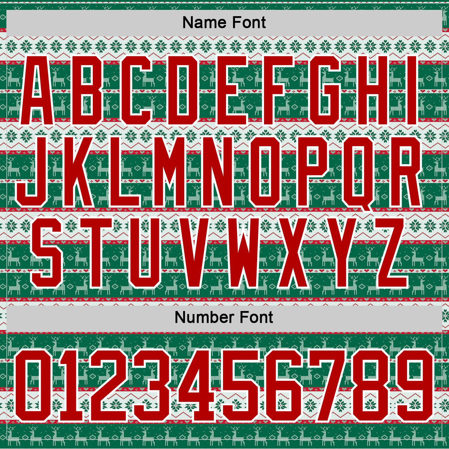 Custom Kelly Green Red-White 3D Christmas Ugly Sweater Hockey Lace Neck Jersey