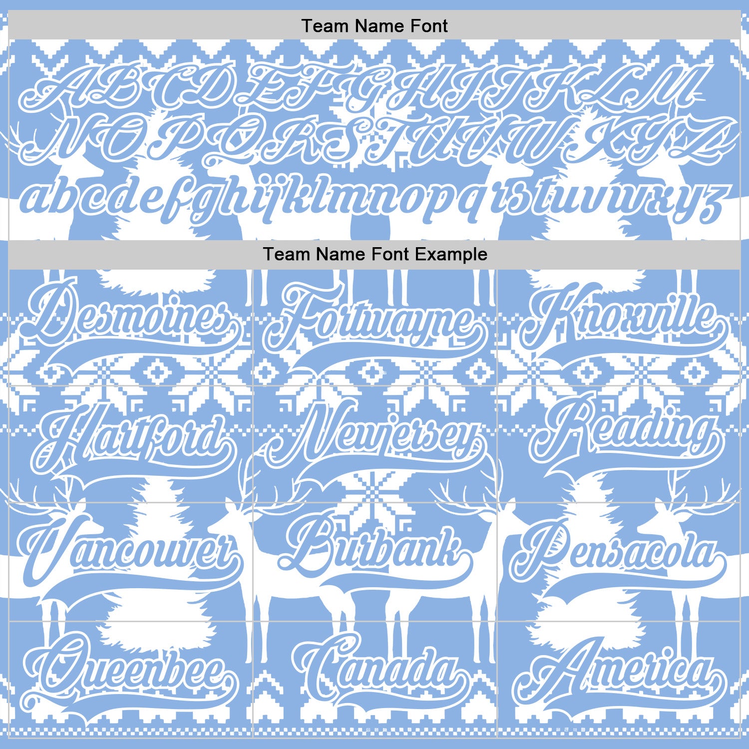 Custom White Light Blue-White 3D Christmas Ugly Sweater Hockey Lace Neck Jersey