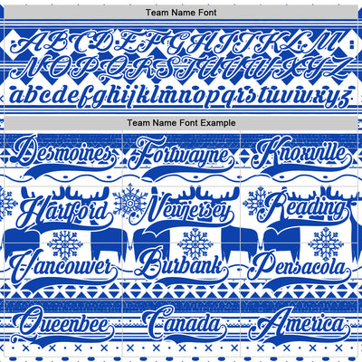 Custom White Thunder Blue-White 3D Christmas Ugly Sweater Hockey Lace Neck Jersey