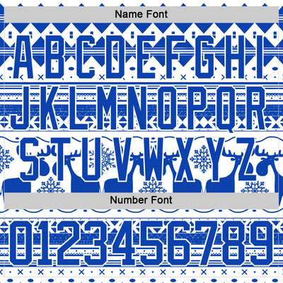 Custom White Thunder Blue-White 3D Christmas Ugly Sweater Hockey Lace Neck Jersey