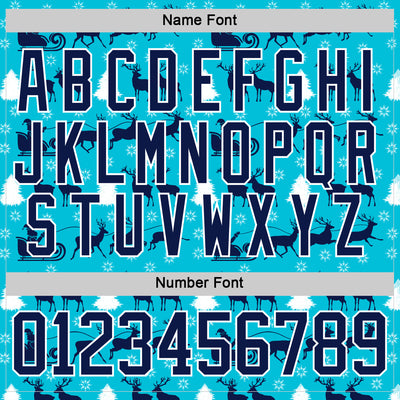 Custom Lakes Blue Navy-White 3D Christmas Hockey Lace Neck Jersey