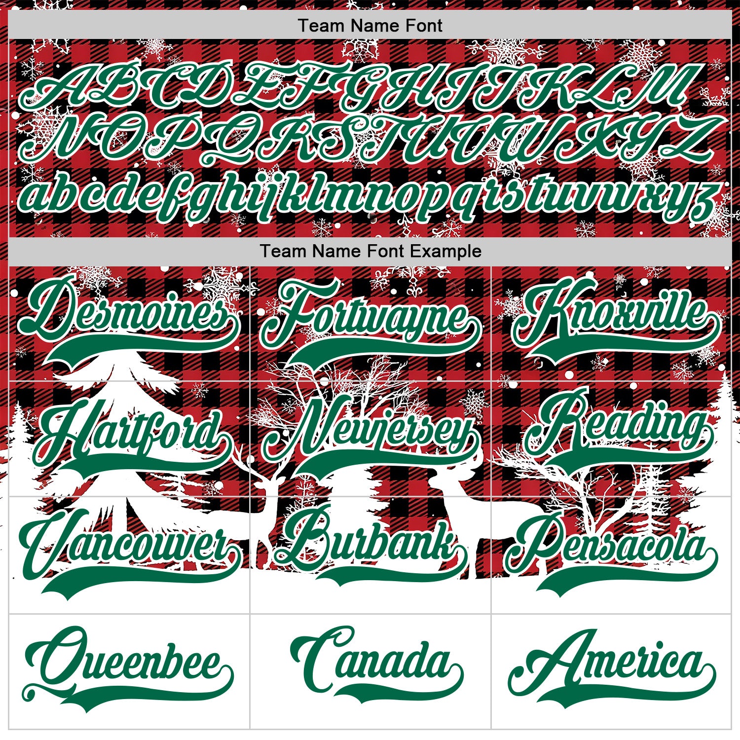 Custom Red Kelly Green-White 3D Christmas Plaid Hockey Lace Neck Jersey
