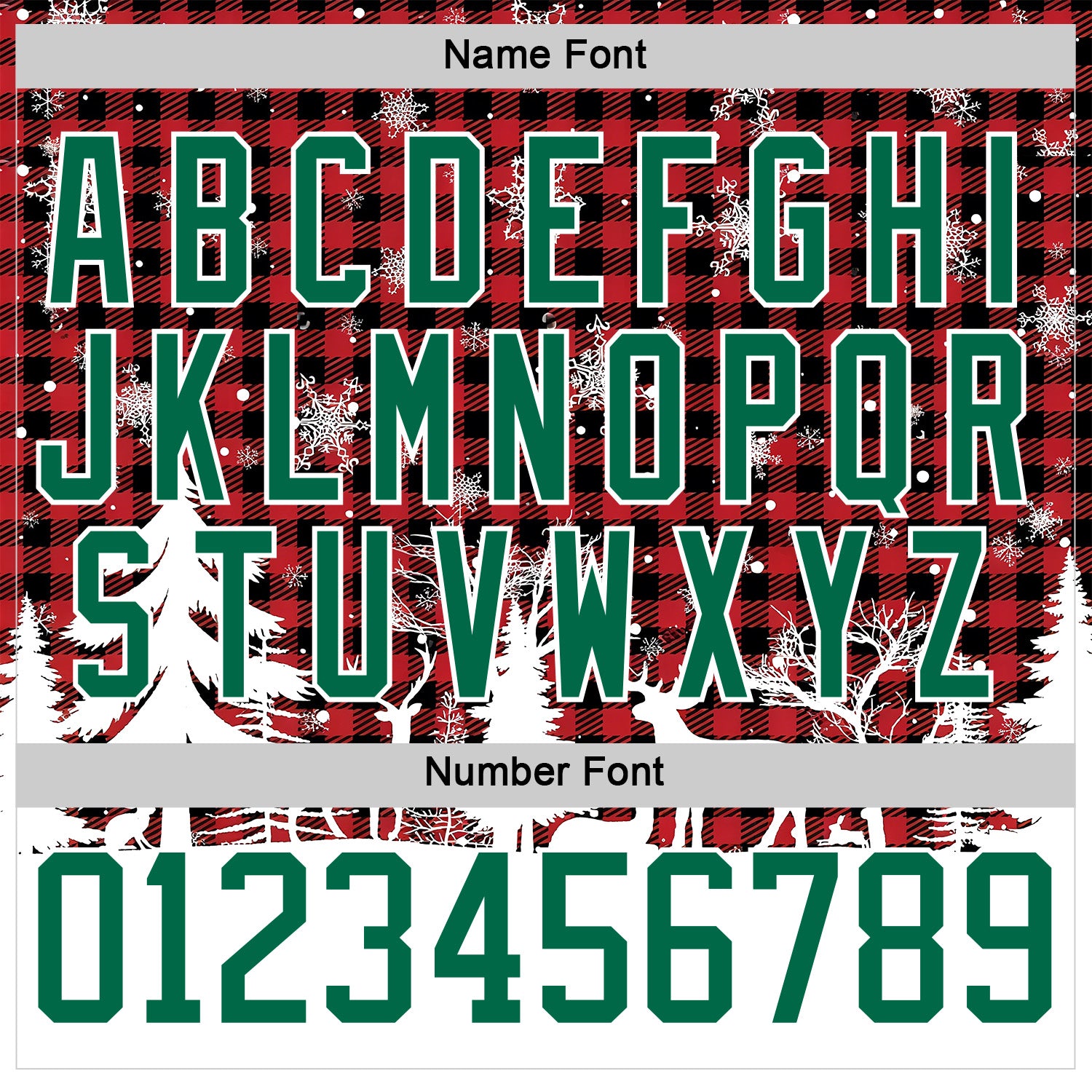 Custom Red Kelly Green-White 3D Christmas Plaid Hockey Lace Neck Jersey
