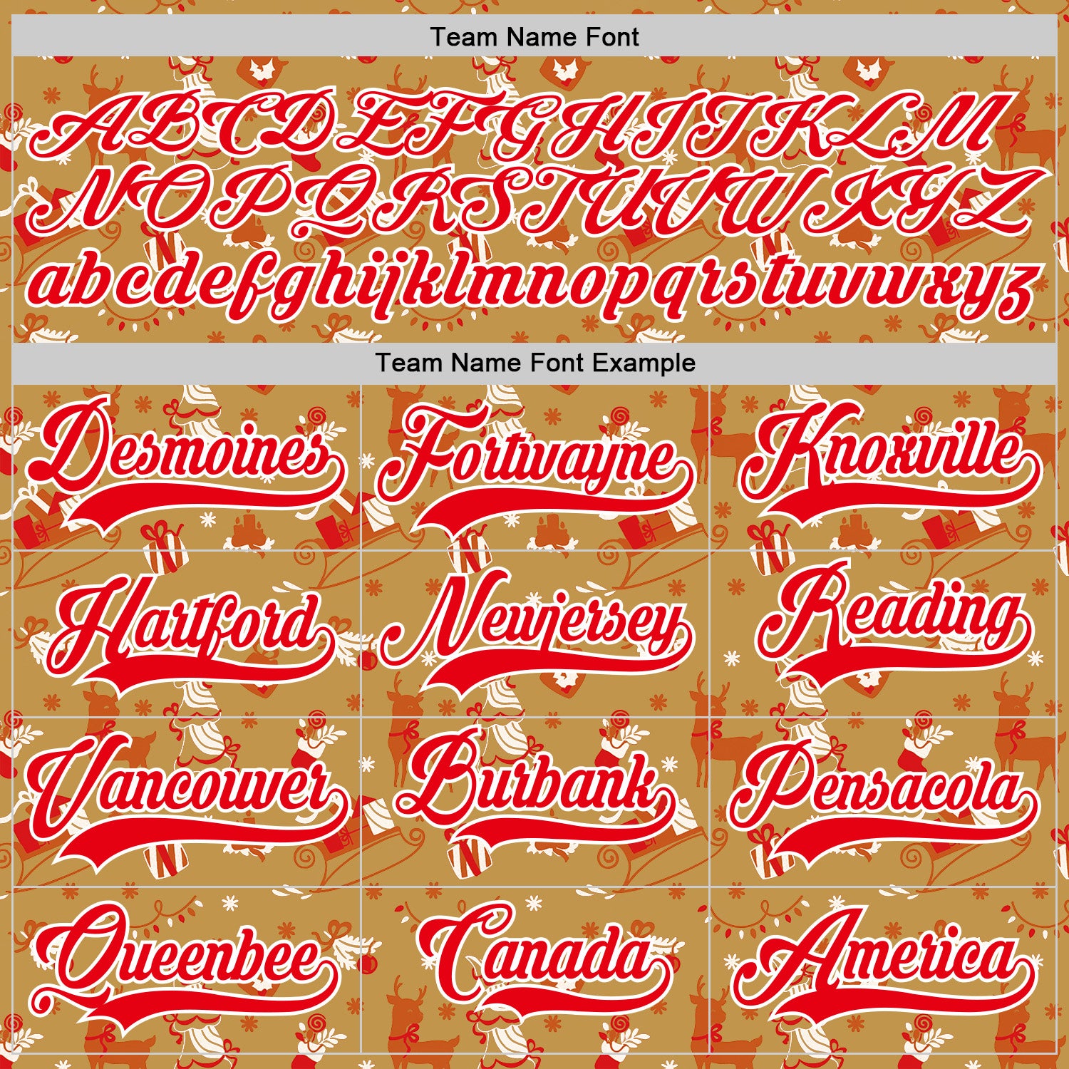 Custom Old Gold Fire Red-White 3D Christmas Hockey Lace Neck Jersey