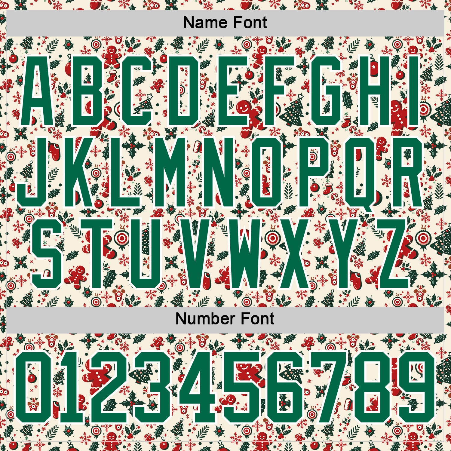 Custom Cream Kelly Green-White 3D Christmas Hockey Lace Neck Jersey