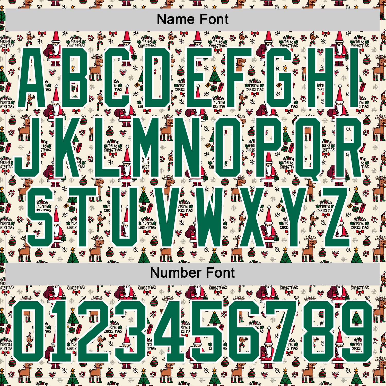 Custom Cream Kelly Green-White 3D Christmas Hockey Lace Neck Jersey